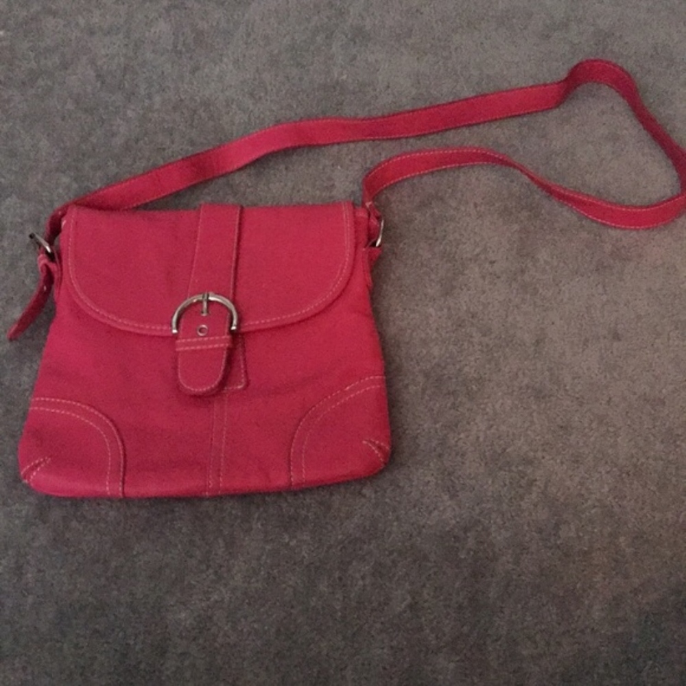 NWOT Pink Leather Crossbody - Picture 7 of 8